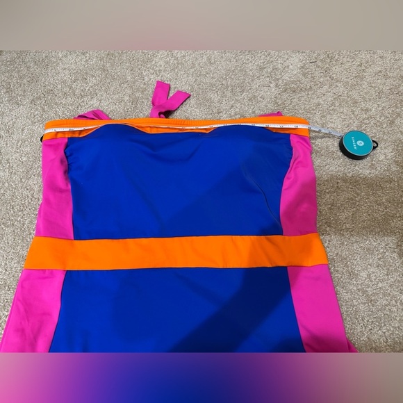 NWT Boden Santorini Halterneck Swimsuit Blue/Pink Colourblock Size 20-22L - Picture 6 of 11